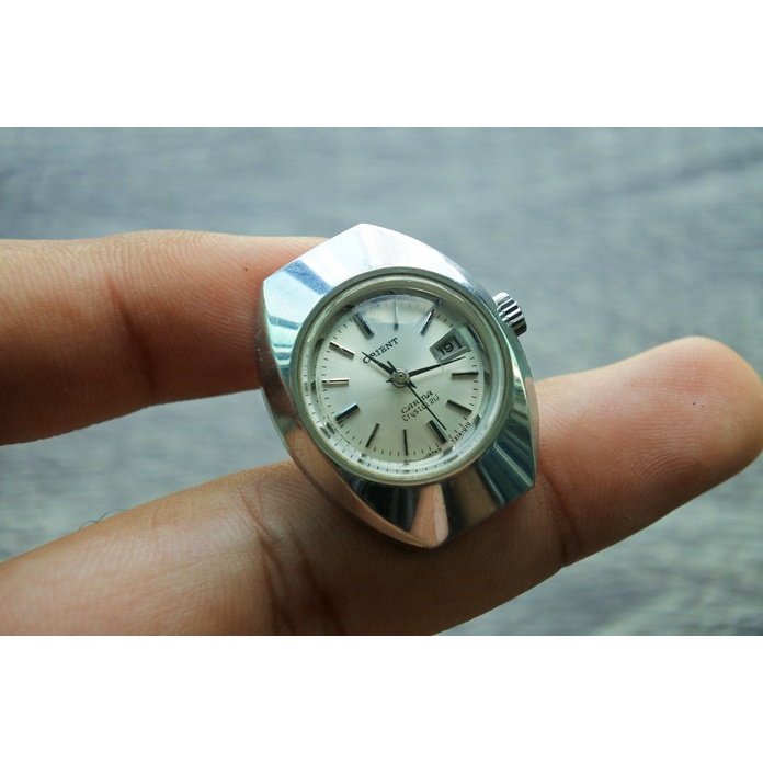 นาฬิกา Vintage มือสองญี่ปุ่น Orient Carina 21J Lady Automatic Silver Dial 26mm 473 31400