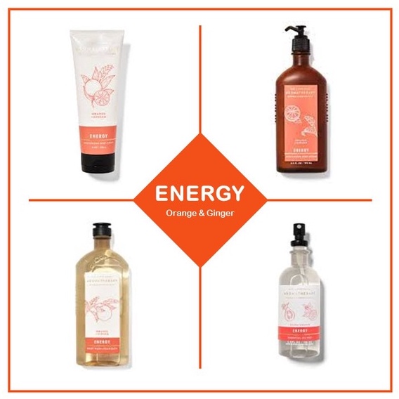 Bath and Body Work Aromatherapy Collection - ENERGY (Orange + Ginger)