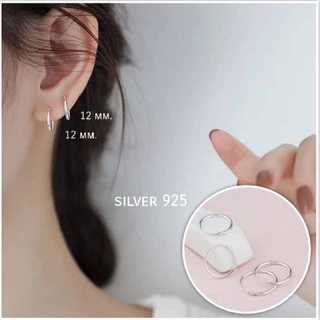 🇹🇭ร้านไทย🇹🇭 ( SV02 ) ต่างหูห่วง (Silver925) เงินแท้ 925 ไม่แพ้ วัดวงใน หนา 1.2 mm (ราคาต่อ1คู่)