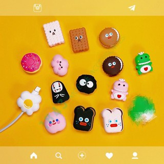 Supercase🧸Food Cable bite Cable protector ตัวกันหัก ลายขนม ลายอาหาร