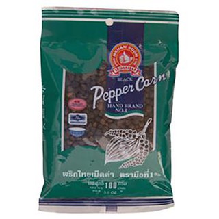 ตรามือพริกไทยเม็ดดำ 100กรัม Hand brand Pepper, black pepper 100 grams