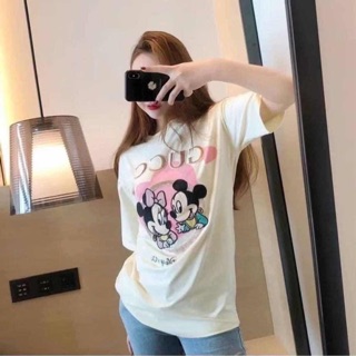 ‼️พร้อมส่ง‼️เสื้อขาวผ้านิ่มสกรีนลายการ์ตูน