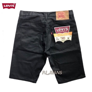 กางเกงยีนส์ขาสั้น Levi’s 501 ทรงกระบอก #ลีวายส์ สีดำซุปเปอร์แบล็ค