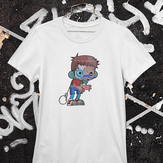 เสื้อยืดคอกลมผ้าฝ้ายพิมพ์ลายผีดิบแฟชั่นสําหรับผู้ชาย