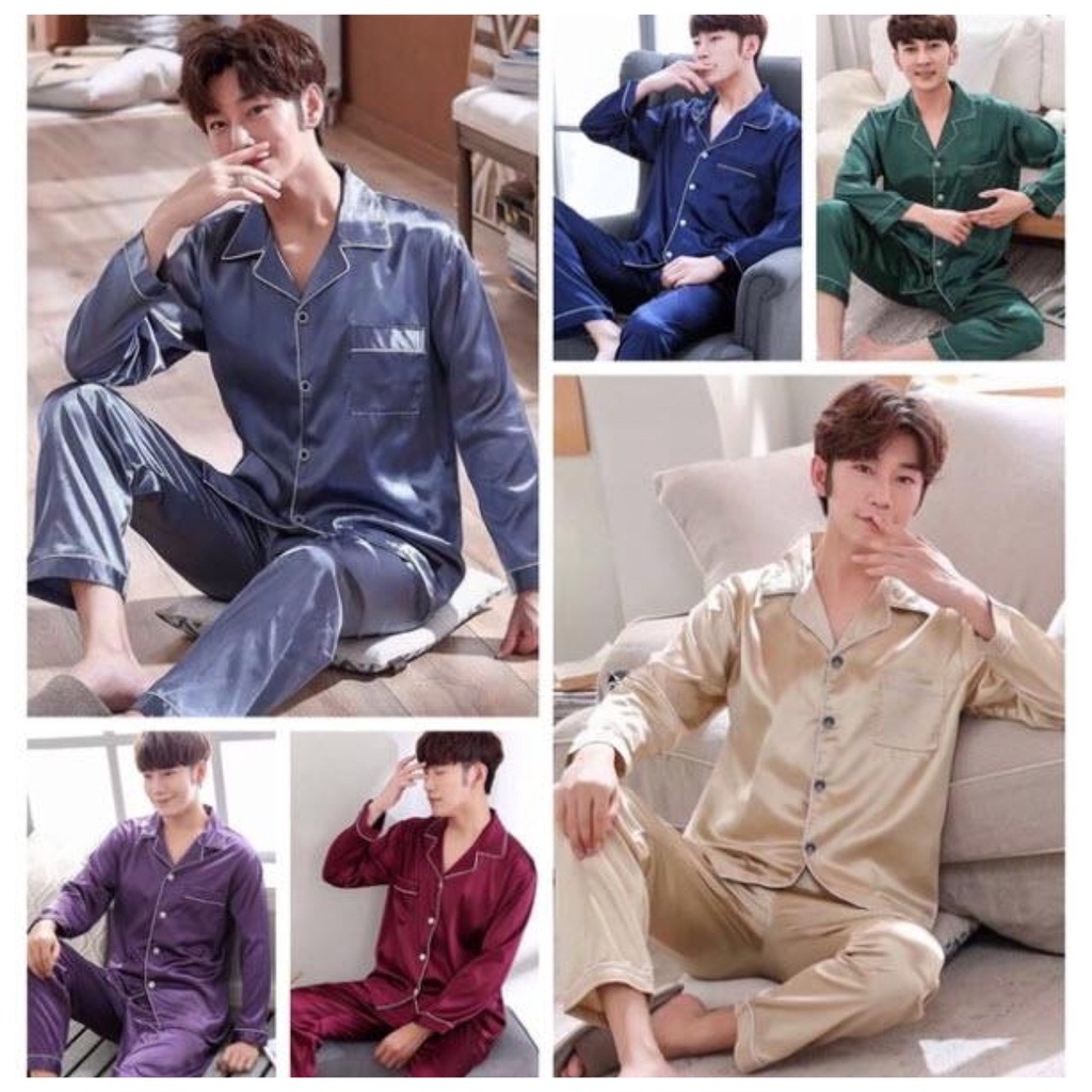 ชุดนอนผ้าซาติน จั้มโบ้ ขนาดใหญ่ แขนยาว ขายาว ชุดนอนผู้ชาย ชุดนอนผู้หญิง ชุดนอนคนอ้วน ผ้าเกรดดี พรีเมี่ยม ใส่สบาย หรูหรา