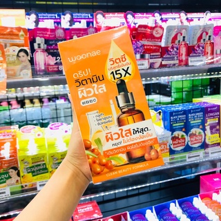 Woonae Vit C Serum 15X.วูเน่ วิตซี เซรั่ม 1 กล่องมี 6 ซอง