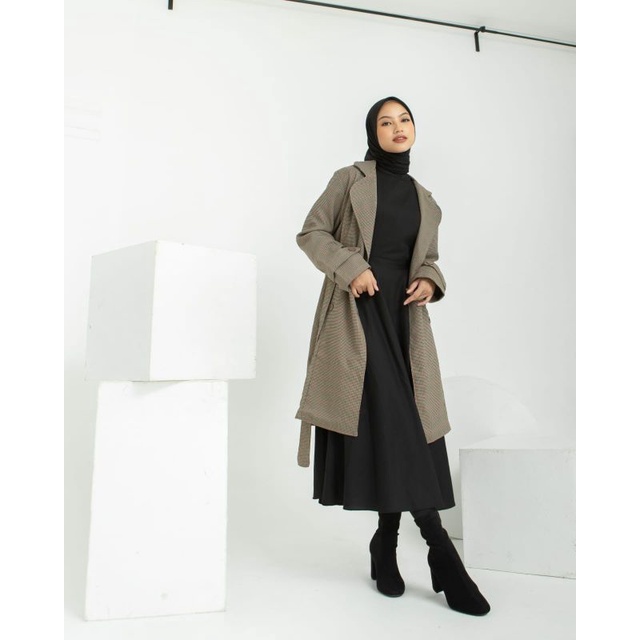 Yuka Khaki Womens Work Blazer Coat Muslimah Womens Top Outer