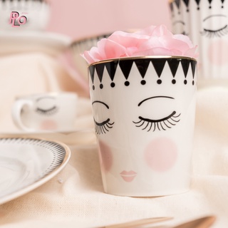 Miss etoile Mug Ceramic Eyes And Dots : MU110 | แก้วเซรามิคสำหรับใส่เครื่องดื่ม ลายสวยๆน่ารักๆ