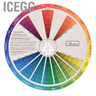 Icegg Professional Paper Color Wheel Mix Guide Round Tattoo Nail Pigment Card Chart