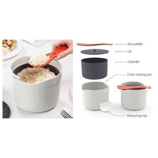 M-Cuisine Rice Cooker Microwave หม้อหุงข้าวสำหรับเข้าไมโครเวฟ หุงข้าวด้วยไมโครเวฟ ดีไซน์สุดทันสมัย