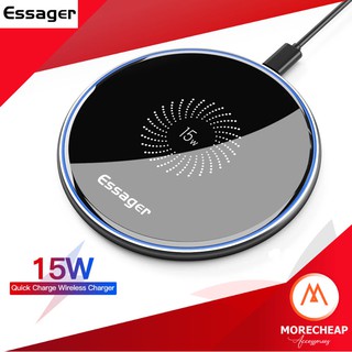 🔥ถูก/แท้🔥Essager ที่ชาร์จไร้สาย 15W Quick Wireless Charger 12V/2A 9V/2A 5V/2A Qi แท่นชาร์จไร้สาย