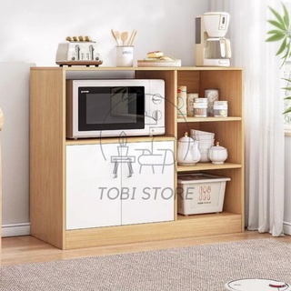 ตู้เก็บของในครัว ชั้นวางไมโครเวฟ ใช้งานในครัว Storage cabinet วัสดุไม้