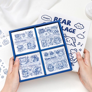 พร้อมส่ง✨สติกเกอร์ไดคัต bear village สติกเกอร์ใส กันน้ำ
