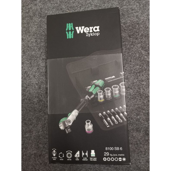 ประแจ ZYCLOPSPEED RATCHET SET 3/8 WERA 8100 SB 6 Code Nr 05004046001