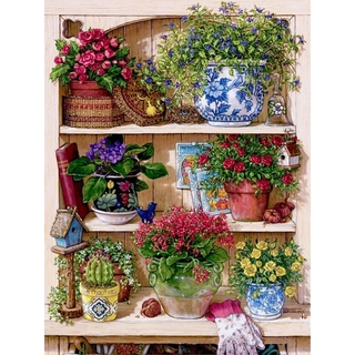 Diy flower basket diamond painting / cross stitch / bedroom living room / wall stickers wall painting decoration