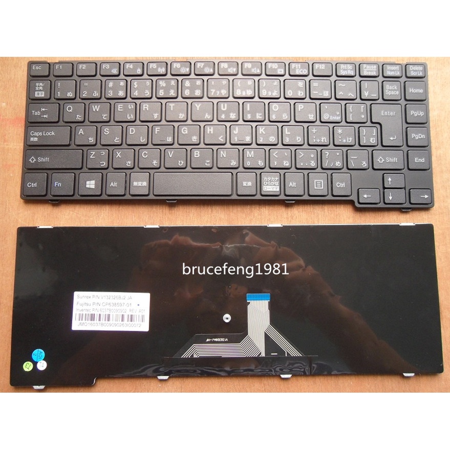 FUJITSU FUJITSU LifeBook UH572 UH55 UH574 UH554 คีย์บอร์ด สีดํา ญี่ปุ่น