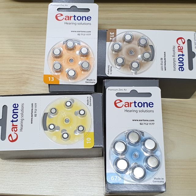 (ค่าส่งฟรี‼️)ขายยกกล่อง กล่องละ10แผง ถ่านเครื่องช่วยฟัง eartone เบอร์10 เบอร์312 เบอร์13 เบอร์675