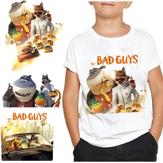 แผ่นแพทช์รีดร้อน ลายการ์ตูน The Bad Guys ซักทําความสะอาดได้ สําหรับตกแต่งเสื้อผ้า DIY