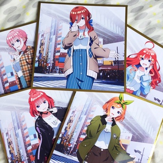 Shikishi anime ชิกิชิอนิเมะเจ้าสาวของผมเป็นแฝดห้า (5 toubun no hanayome) ขนาด 17.5 x 17.5 cm หนา 2 mm ขอบทอง (ชุดที่ 3)