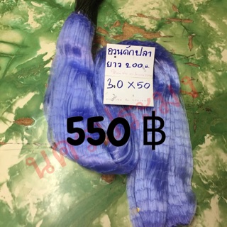 อวนดักปลาแบบไม่มีลูกถ่วง มองปลิว ขนาดตา 3.0 ซม.*50 ตา*ยาว 200 ม.