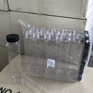 ขวด PET ทรงเหลี่ยม ทรงกระบอก 350ml. 11ออนซ์ RW.2286 4.5x4.5x20.2cm.แพ็ค10ใบ