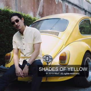 YELLOW Short Sleeve เสื้อ เชิ้ต oxford สีเหลือง แขนสั้น