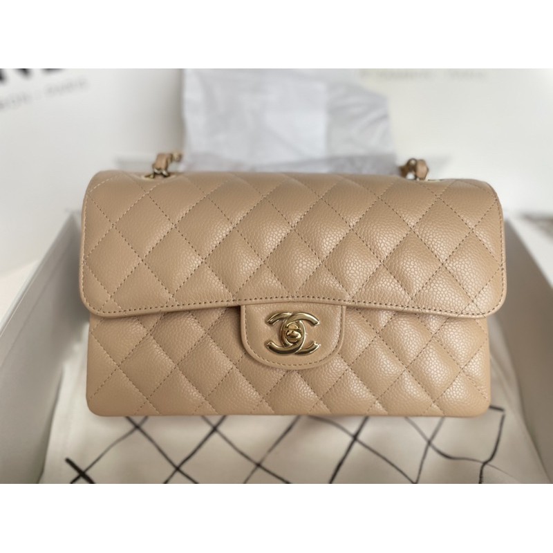 New Chanel classic 9” beige holo31 Fullset