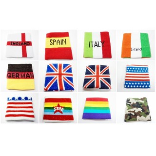 Wrist band สายรัดข้อมือแฟชั่น ซับเหงื่อ ลายธงชาติ ประเทศ สหรัฐอเมริกา USA สำหรับออกกำลังกายกลางแจ้ง, 1 ชิ้น