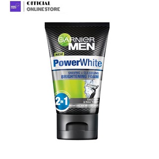 Garnier Men การ์นิเย่ เมน พาวเวอร์ไวท์ เชฟวิ่ง+คลีนซิ่งโฟม 100มล.