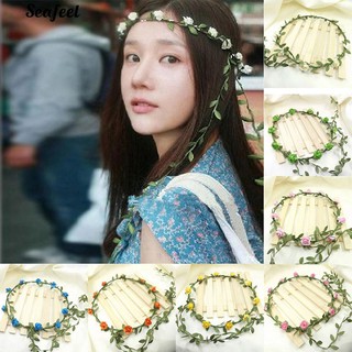 เจ้าสาวงานแต่งงาน Boho ดอกไม้ดอกไม้หน้าผาก Headband ผม Garland