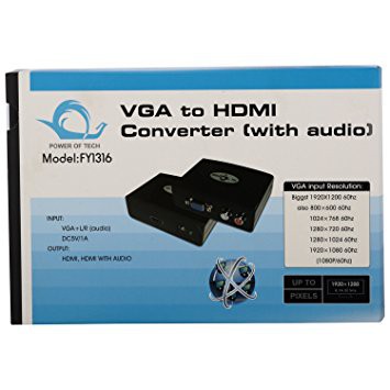 ลดราคา กล่องแปลงสัญญาณ VGA TO HDMI CONVERTER with audio รุ่น FY1316 (Black) #สินค้าเพิ่มเติม สายต่อจอ Monitor แปรงไฟฟ้า สายpower ac สาย HDMI
