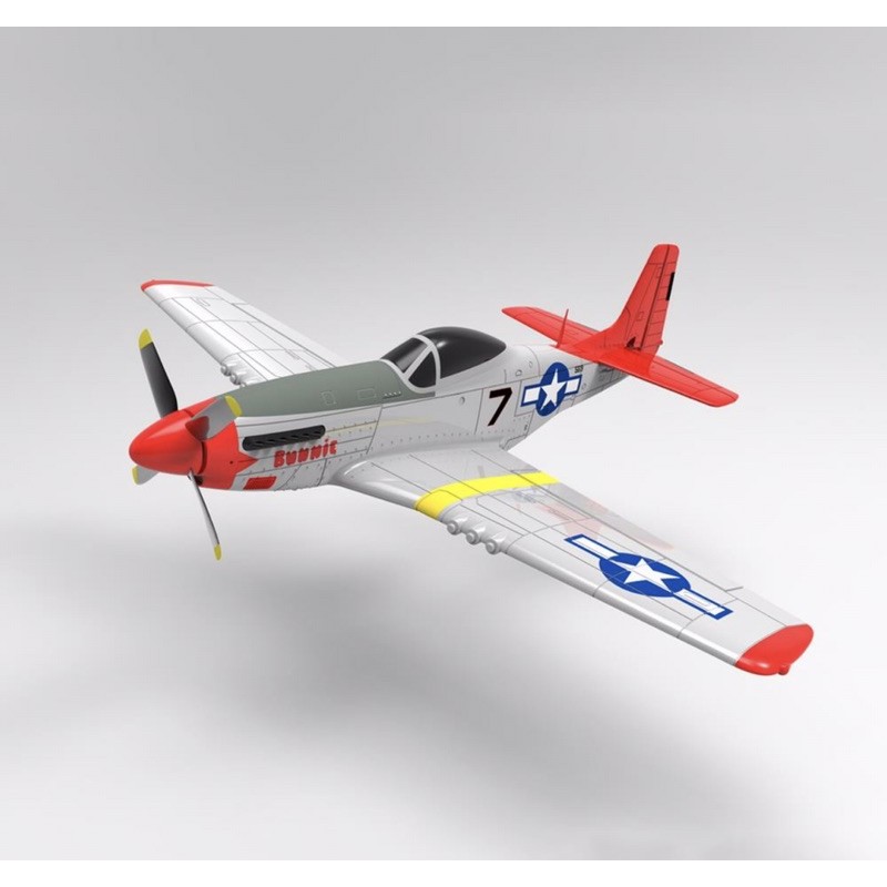 เครื่องบินบังคับวิทยุVOLANTEX MUSTANG P51 RED-TAIL 6CH รีโมท2.4GHz 3D6G แบตเตอรี่ชาร์จอุปกรณ์พร้อมเล