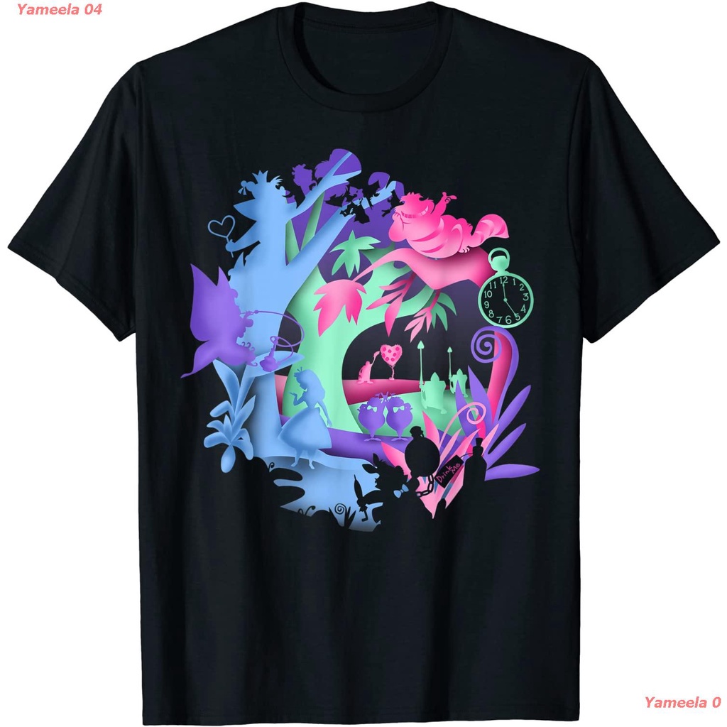 Yameela 04 เสื้อยืดผู้หญิง Disney Alice In Wonderland Neon Forest Silhouette T-Shirt sale  Alice In 