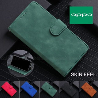 OPPO กรณ A58 Reno 10 Pro+ 5G A78 A98 Reno 8T A17k A77s Reno 8/8 Z Pro A57 A96 Find X5 Pro Reno 7/7 Z Pro A76 A95 A16k Reno 6/6 Z Pro A16 A74 A54 A94 Reno 5 Pro A15s A93 A73 A53 สีบริสุทธิ์ ผิวรู้สึก  หนังวัว แม่เหล็ก ช่องใส่การ์ด กระเป๋าสตางค