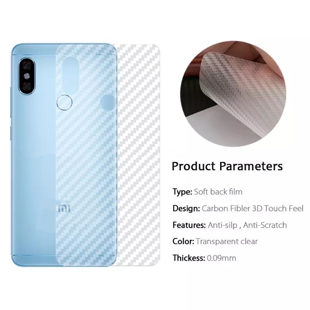 ฟิล์มหลัง เคฟล่า Kevlar For Mi Xiaomi F1 Redmi5a Redmi6 Redmi6a Redmi6x Mi8se Redmi9 Redmi9a Redmi10