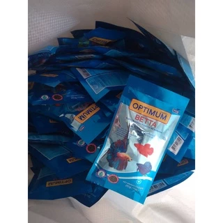 7 ซอง อาหารปลากัด Optimum Betta เร่งสี เร่งโต (เม็ดจิ๋ว) น้ำหนัก 20 กรัม