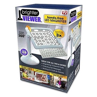 Brighter Viewer – LED Magnifier – Screen Magnifier in white แว่นขยาย 3 เท่า เหมาะสำหรับขยายขนาด ได้อเนกประสงค์