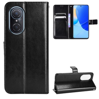 เคสโทรศัพท์หนัง PU ฝาพับ พร้อมช่องใส่บัตร และสายคล้อง หรูหรา สําหรับ Huawei Nova 9 SE Nova9 SE