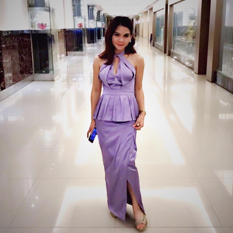 R003 ชุดเซ็ท สีม่วงพาสเทล มือ2 เสื้อXS กระโปรงS ยี่ห้อ Jaspal สุดคุ้ม 1,199บาท