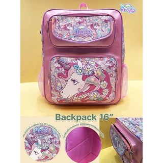 Unicorn Collection 3D Bagpack 16" ยูนิคอร์น  กระเป๋าเป้ ขนาด 16 นิ้ว ( 32.5x41.5x15 cm. )