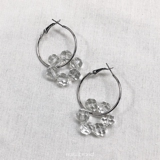 (พร้อมส่ง) 🌼 Blooming crystal earring ต่างหูห่วงลูกปัดคริสตัล