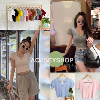 ✨New in✨💗Casual Style❤💖  "เสื้อครอปขอบหยัก"สไตล์Korea