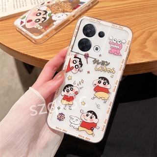 เคสโทรศัพท์ OPPO Reno8 5G/Reno8Z 5G /Reno8 Pro 5G /Reno7 /Reno7Z 5G /Reno7 Pro 5G /Reno6 5G /Reno6Z 5G/OPPO A77 5G /OPPO A76 /OPPO A95 4G /OPPO A74 /A54 4G /A16 Cute Crayon Shinchan Phone Case Clear TPU Silicone Protective Cover Casing เคส Reno8 Z 8Pro 5G