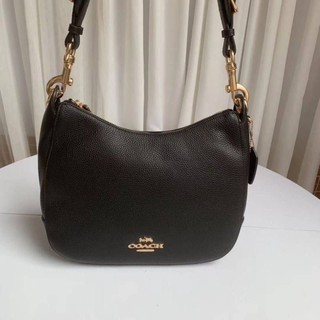 Coach Jes Hobo Canvas Strap Refined pebble leather and Signature coated canvas