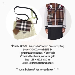 ★ NeW ★ BBR Link-pouch Checked Crossbody Bag