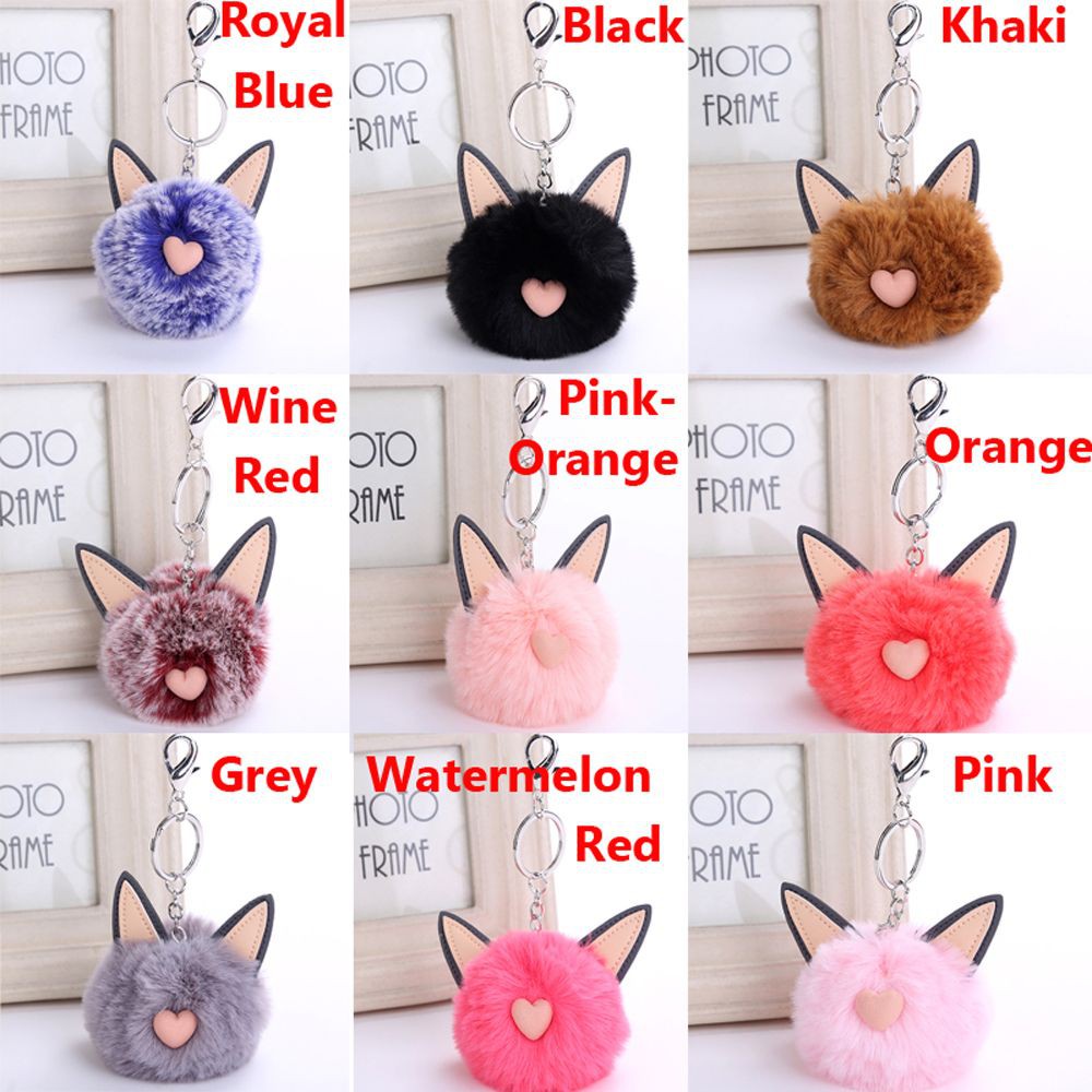 New Fashion Jewelry Car Handbag Pendant Key Buckle Fluffy Keychain ...