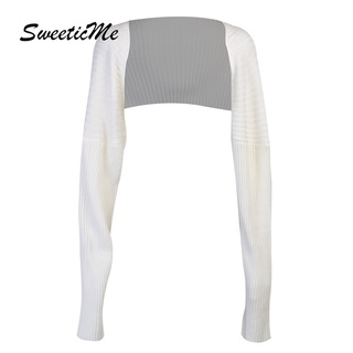 Sweeticme  เสื้อกันหนาวแขนค้างคาวผ้าถักสําหรับผู้หญิง