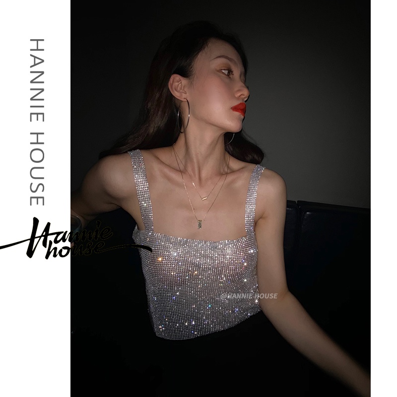 Hannie-Women Summer Sequin Chain Closure Camisole