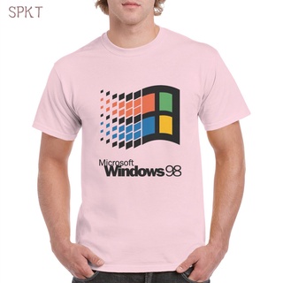 T-shirt  เสื้อยืด พิมพ์ลายกราฟฟิค โลโก้ Microsoft Windows 98S-5XL