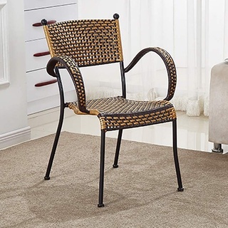 เก้าอี้หวาย เก้าอี้สนาม ทำมาจากโครงเหล็ก หุ้มด้วยหวาย PE แข็งแรง ทนทาน Woven Chair Maruni06